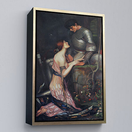 Siyah Çerçeveli John William Waterhouse'un Lamia ve Şövalyesi Orenco Kanaviçe Tablosu