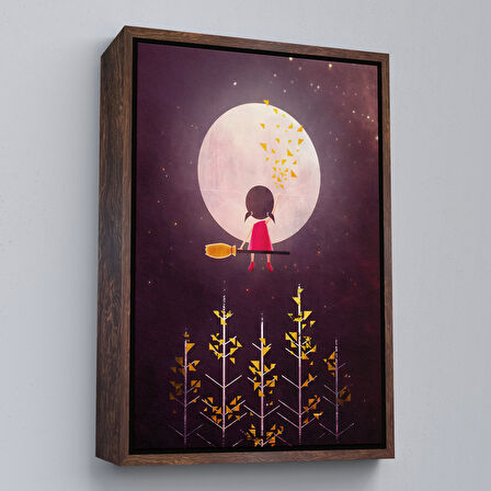 Beyaz Çerçeveli Küçük Bir Gece Gezgini Tablosu