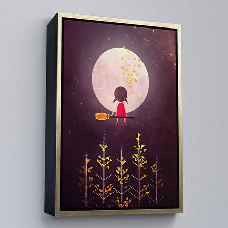 Beyaz Çerçeveli Küçük Bir Gece Gezgini Tablosu