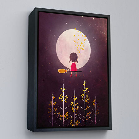 Beyaz Çerçeveli Küçük Bir Gece Gezgini Tablosu