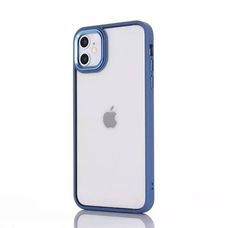 Ally iPhone 12 - 12 Pro 6.1inç Kılıf Parlak Renkli Çerçeveli Ultra Lüx TPU Silikon Kılıf-(5775)