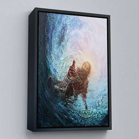 Altın Çerçeveli Tanrının Eli Dekoratif Duvar Tablosu, İsa