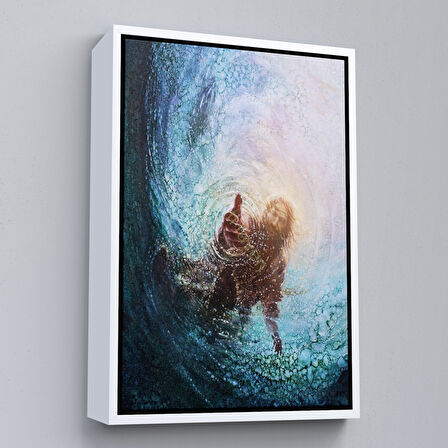 Altın Çerçeveli Tanrının Eli Dekoratif Duvar Tablosu, İsa