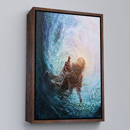 Altın Çerçeveli Tanrının Eli Dekoratif Duvar Tablosu, İsa