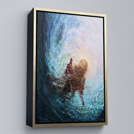 Siyah Çerçeveli Tanrının Eli Dekoratif Duvar Tablosu, İsa