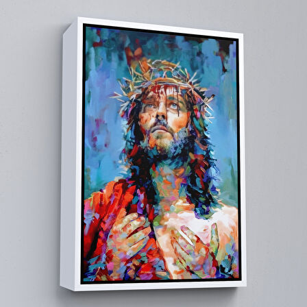 Siyah Çerçeveli İsa Mesih Dekortif Duvar Tablosu