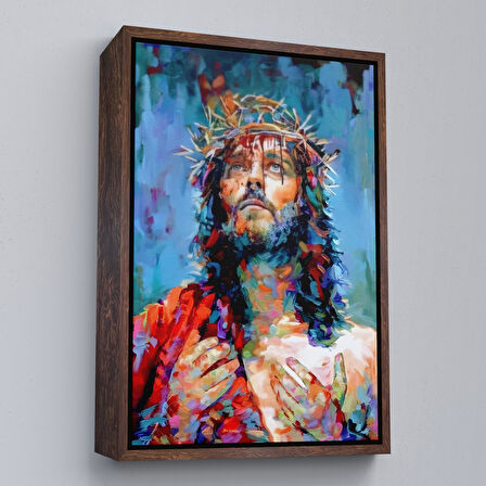 Siyah Çerçeveli İsa Mesih Dekortif Duvar Tablosu