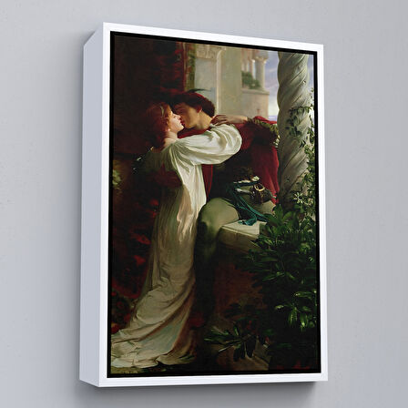 Beyaz Çerçeveli Romeo ve Juliet Dekoratif Duvar Tablosu