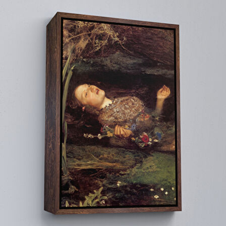 Beyaz Çerçeveli Shakespeare'in Ophelia'sı Hamlet Dekoratif Duvar Tablosu