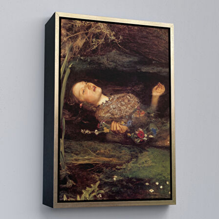Beyaz Çerçeveli Shakespeare'in Ophelia'sı Hamlet Dekoratif Duvar Tablosu