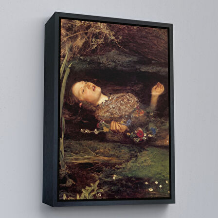 Beyaz Çerçeveli Shakespeare'in Ophelia'sı Hamlet Dekoratif Duvar Tablosu