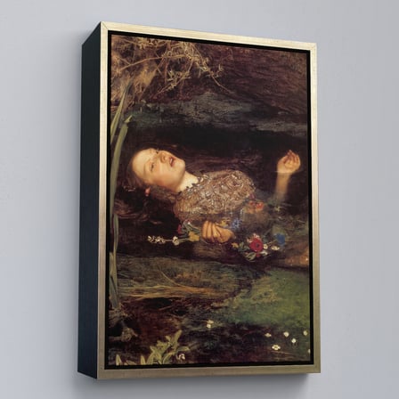 Kahverengi Çerçeveli Shakespeare'in Ophelia'sı Hamlet Dekoratif Duvar Tablosu