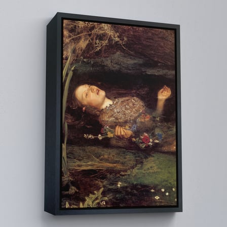 Kahverengi Çerçeveli Shakespeare'in Ophelia'sı Hamlet Dekoratif Duvar Tablosu