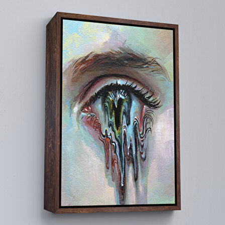 Kahverengi Çerçeveli Gözü Akan Kadın Dekoratif Tablo