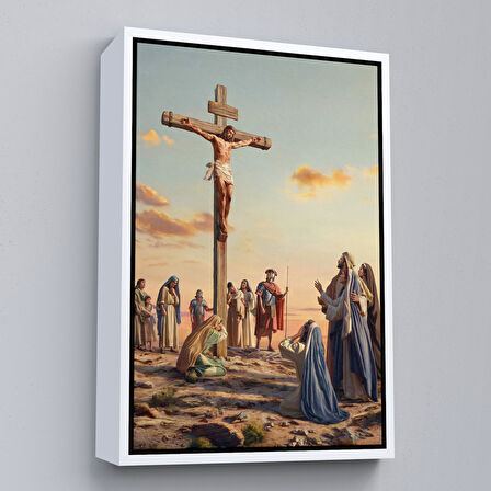 Altın Çerçeveli Çarmıha Gerilmiş İsa Mesih Duvar Tablosu, Jesus Christ