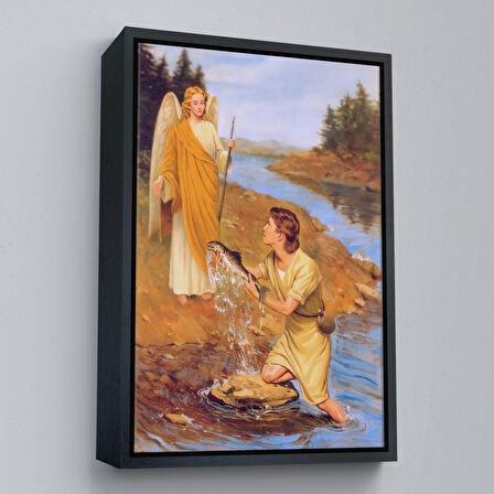 Altın Çerçeveli Başmelek Aziz Raphael Duvar Tablosu