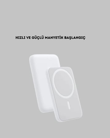 Manyetik Kablosuz Powerbank – iPhone 12/13/14/15 Uyumlu Hızlı Şarjlı Ultra Hafif