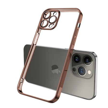 ALLY Fashion Series iPhone 13 Pro Max Kılıf Renkli Kenar Lazer Çerçeveli Silikon Kılıf-(5775)