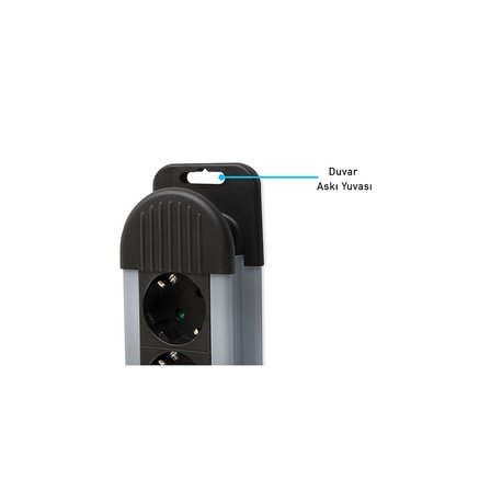 S-LINK Swapp SPGKS05 5 Soket Akım Korumalı Priz 1.5Mt Kablo 900 Joule (Gri) %100 Bakır(1923)