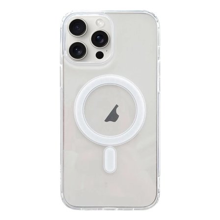ALLY iPhone 15 Pro Max Magsafe Uyumlu Manyetik Şeffaf Silikon Kılıf-(5775)