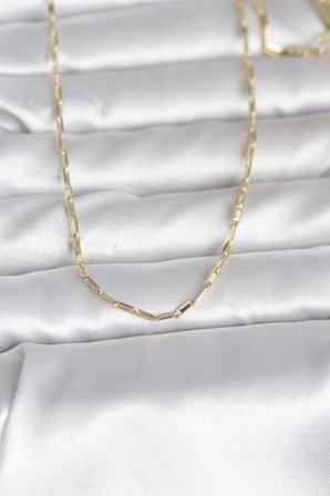 CM 14K Gold Renk İnce Ataç Zincir Model 60 cm Kadın Kolye 5886