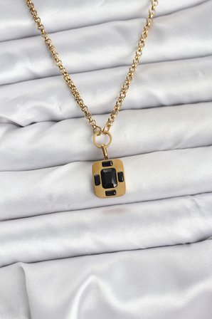 316L Çelik Zincir Gold Renk Vintage Model Kadın Kolye 5886