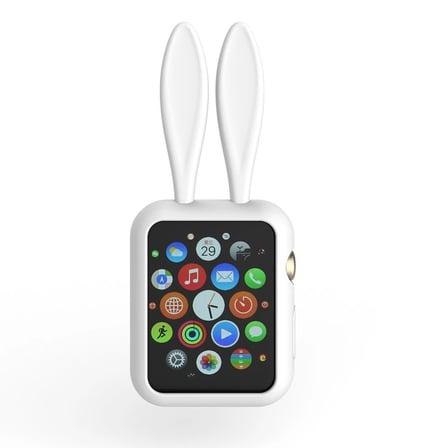 Ally Apple Uyumlu Watch 1-2-3-4 42mm Tavşan Figürü Silikon Kılıf-(5775)