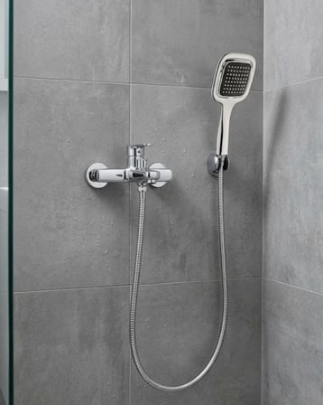 Siyah Duş Seti El Duşu Başlığı Spiral Hortum Dayanıklı Banyo Duş Aksesuarı