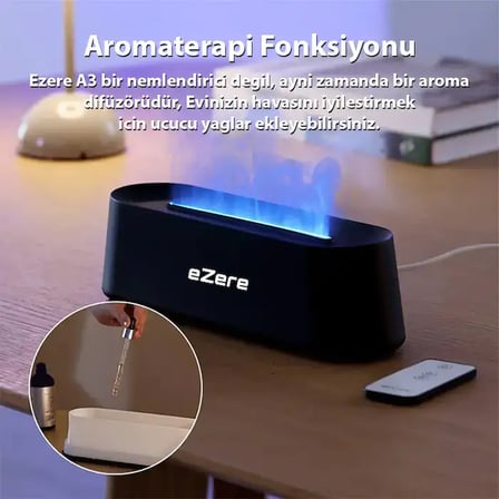 Ezere A3 Ev ve Ofis için Alev Difüzörü ve Ultrasonik Hava Nemlendici-(5775)