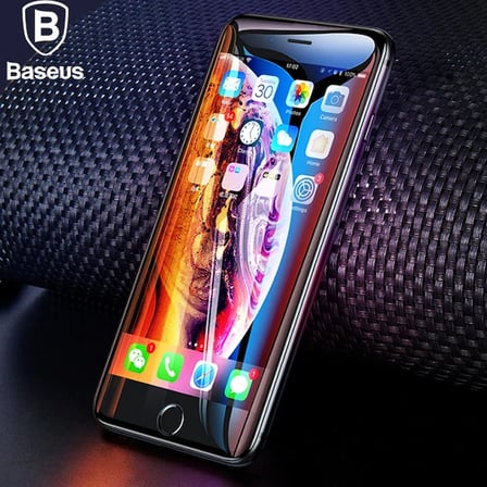 Baseus İPhone 8 Plus 7 Plus 6S-6Plus 3D 023mm Full Kırılmaz Cam Ekran Koruyucu-(5775) — Renk: Siyah