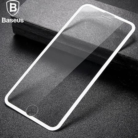Baseus İPhone 8 Plus 7 Plus 6S-6Plus 3D 023mm Full Kırılmaz Cam Ekran Koruyucu-(5775) — Renk: Siyah