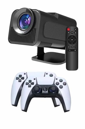 Çift Kollu Game Box Projeksiyon Cihazı Kumandalı Android Tv Dahili Hoparlör Yeni Nesil