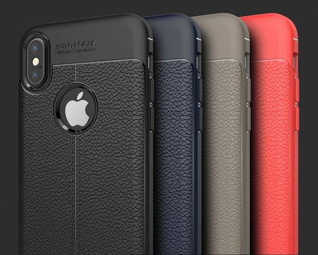 İphone X Xs Litchi Tam Koruma Soft Silikon Kılıf-(5775)