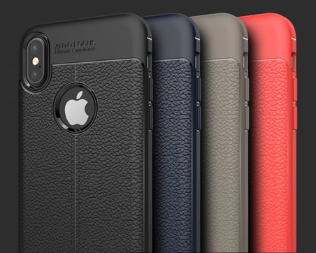 İphone X Xs Litchi Tam Koruma Soft Silikon Kılıf-(5775)