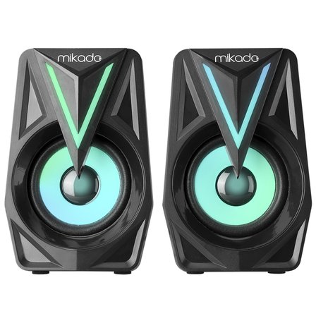 MIKADO MD-S23 GLARE 6W 1+1 Masaüstü RGB Aydınlatma USB Siyah Kasa Speaker(1923)