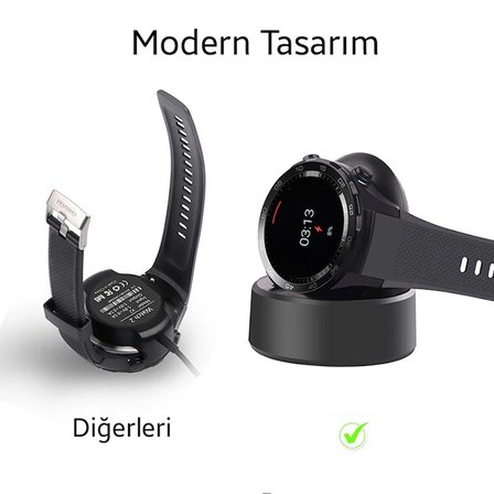 Huawei Watch 2 Gen Manyetik Şarj Cihazı Standlı-(5775)