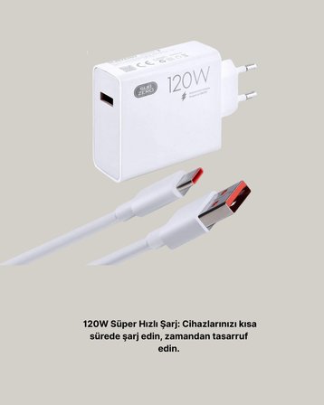 120W Mi Turbo Akıllı Tanıma Çipli Hızlı Şarj Cihazı Taşınabilir ve Dayanıklı