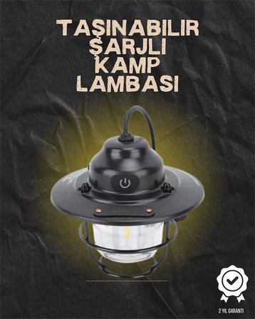 Kamp ve Bahçe İçin Retro LED Fener – Sıcak Işık Uzun Ömürlü Batarya