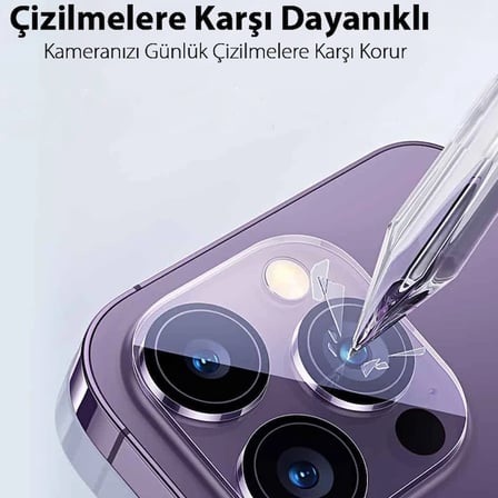 Baseus iPhone 15/15 Plus için Crystal Serisi HD Cam Kamera Koruyucu 2 Adet Set-(5775) — Renk: Şeffaf