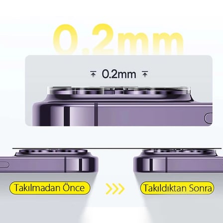 Baseus iPhone 15/15 Plus için Crystal Serisi HD Cam Kamera Koruyucu 2 Adet Set-(5775) — Renk: Şeffaf