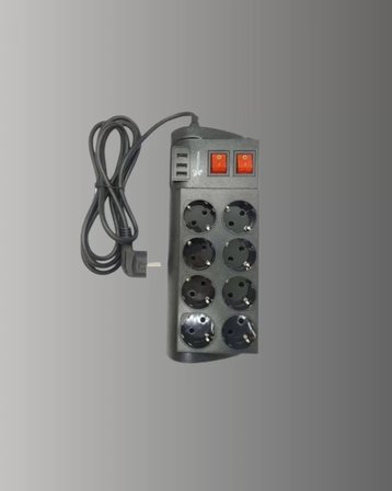 2 Metre Güçlü Çoklu Priz 8 Soket Yeni Nesil