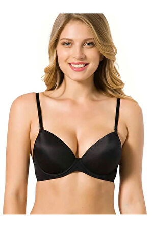 Kadın Siyah Dolgulu Destekli Basic Bra Sütyen 7080