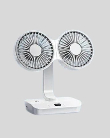 4 Kademeli Hız Ayarlı USB Şarjlı Çift Taraflı Masaüstü Vantilatör
