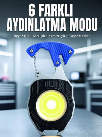 Araç Kamp Outdoor ve Tamir İşleri İçin Çok Amaçlı COB LED Şarjlı Kurtarma ve Çalışma Feneri