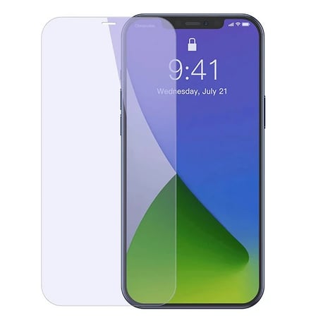 Baseus İPhone 12 Mini 5.4 0.3mm Antiblue Light Tempered Cam Ekran Koruyucu 2Adet-(5775) — Renk: Şeff