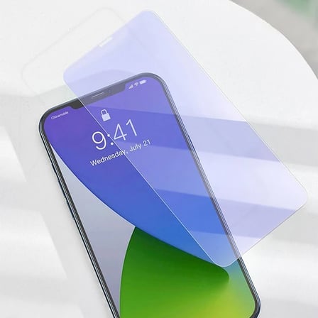 Baseus İPhone 12 Mini 5.4 0.3mm Antiblue Light Tempered Cam Ekran Koruyucu 2Adet-(5775) — Renk: Şeff