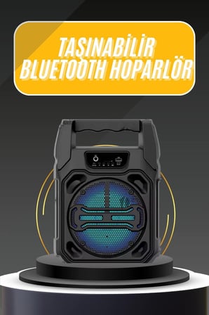 Karaoke Mikrofonlu Fm Radyolu Bluetooth Hoparlör Yüksek Ses Kaliteli