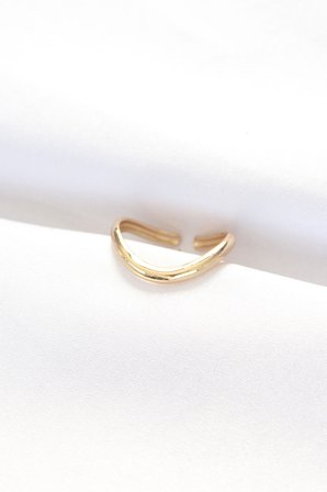 Yassı Gold Renk Ayarlanabilir Yüzük 5886