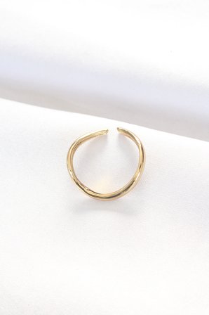 Yassı Gold Renk Ayarlanabilir Yüzük 5886