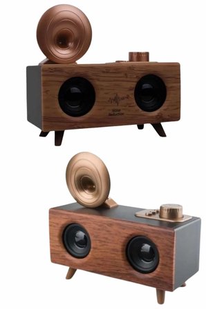 Bluetooth Nostalji Speaker Radyo Gramofon Ahşap Renk Vintage Yeni Nesil